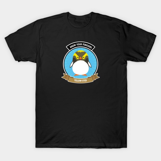 Yellow-Eyed Penguin - Know Your Penguins T-Shirt by Peppermint Narwhal